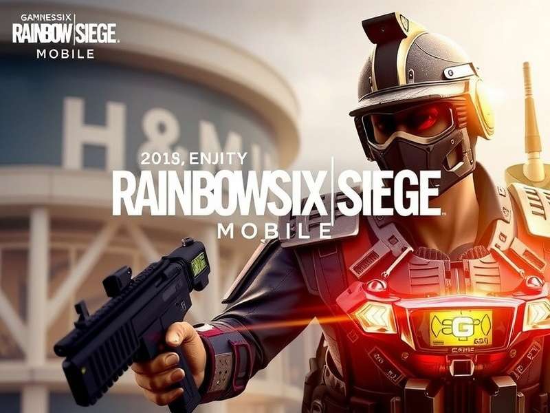 Rainbow Six Siege Mobile gameplay screenshot showing tactical operator in close quarters