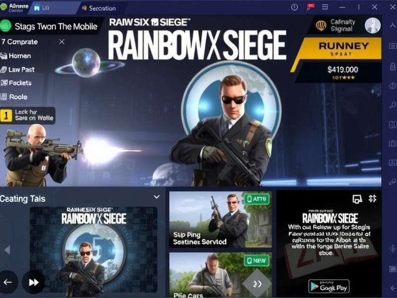 Rainbow Six Siege Mobile Android gameplay screenshot showing tactical operator combat