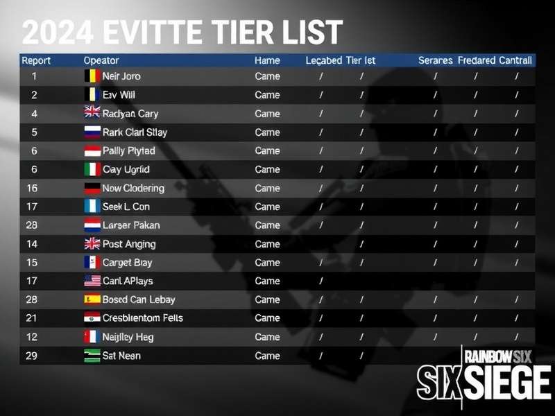 Rainbow Six Siege Operator selection screen with tier list overlay