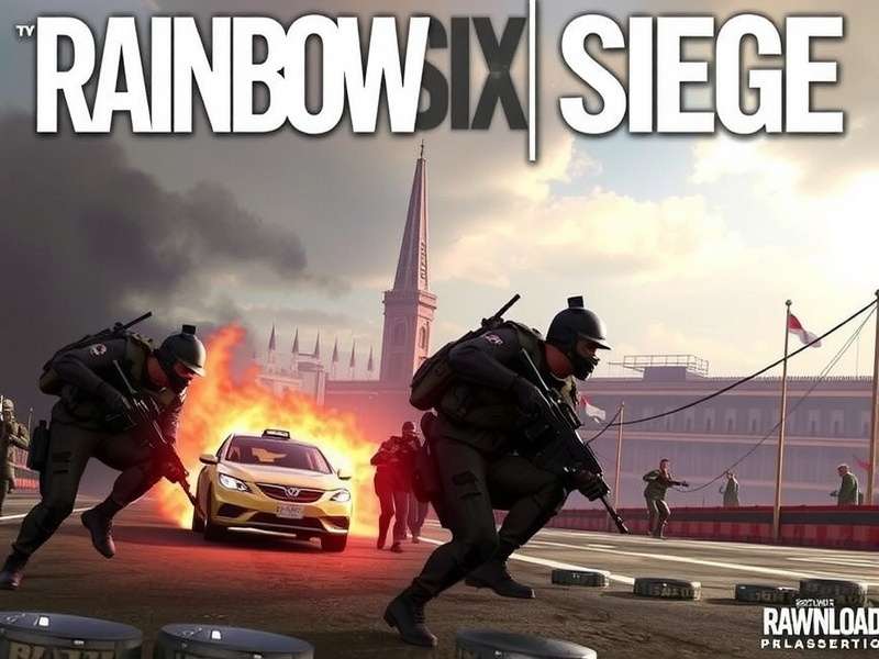 Rainbow Six Siege operator aiming down sights in a dark corridor