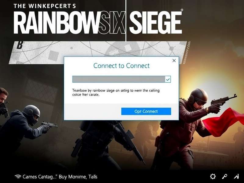Rainbow Six Siege server connection error screen showing Unable To Connect message
