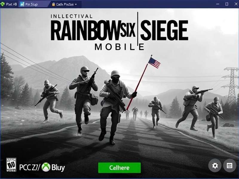Rainbow Six Siege Mobile running on a PC monitor with keyboard and mouse setup