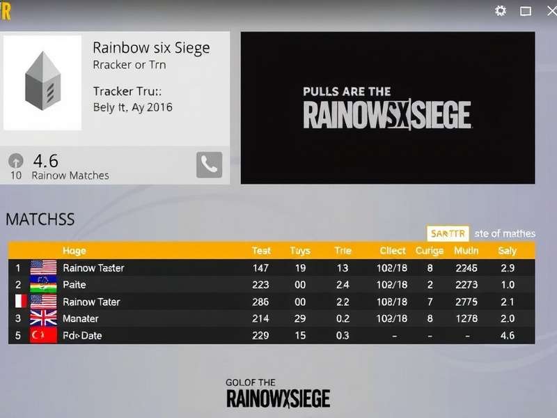 Rainbow Six Siege Tracker By Trn - Matches dashboard showing live match breakdowns, operator bans, and round analysis